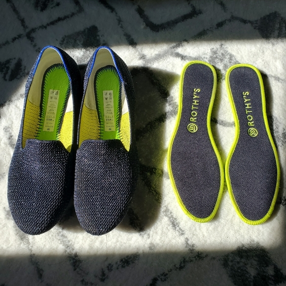 ***SOLD***Rothy's Navy Metallic and Neon Loafer - Picture 4 of 7